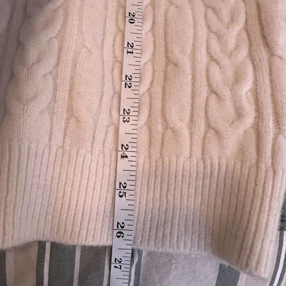 Aelfric Eden White Cable Knit Crewneck Sweater - Picture 11 of 11